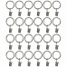 KINGZHUO 24 Pcs 3.5 cm Silver Shower Curtain Ring Clips Hook Hanger Clips Eyelets Holding Heavy Curtains Rod Set Drapes - B07H69Q7YD
